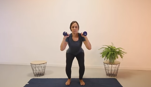 Semicargada con mancuerna